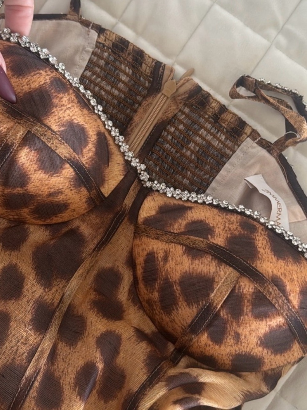 Zimmermann Size 3 Brown Leopard Print Dress - Picture 6 of 14